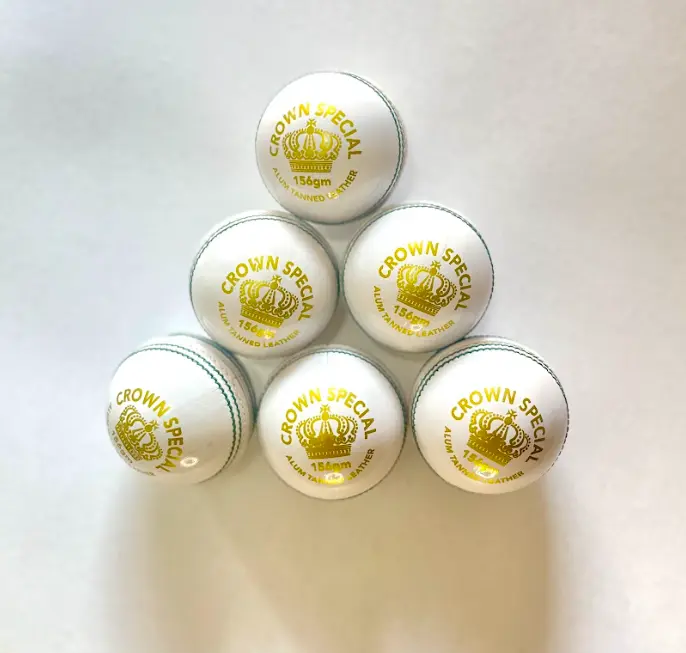 Red Leafs Crown Special Cricket Leather Ball  (red)