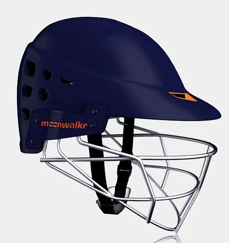 MOONWALKR MIND 2.0 CRICKET HELMET (Navy Blue, Medium)
