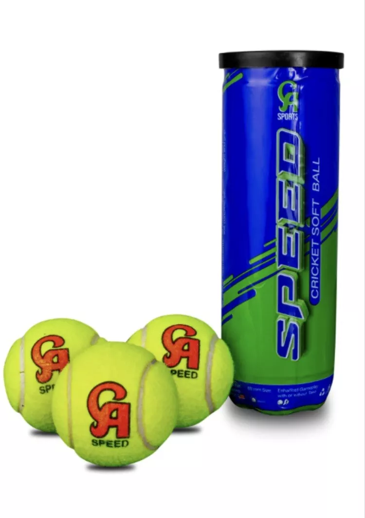 CA Speed Soft Cricket Ball – Tennis Tape Ball (Yellow) | 3 Pcs Pack